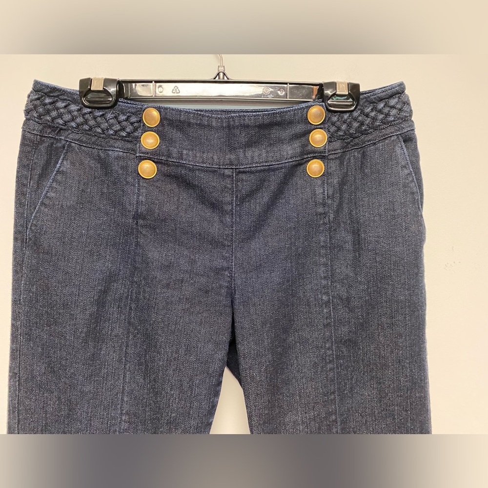 Arden B Long Inseam Flare Dark Wash Sailor Jeans Size 10 - Picture 6 of 8